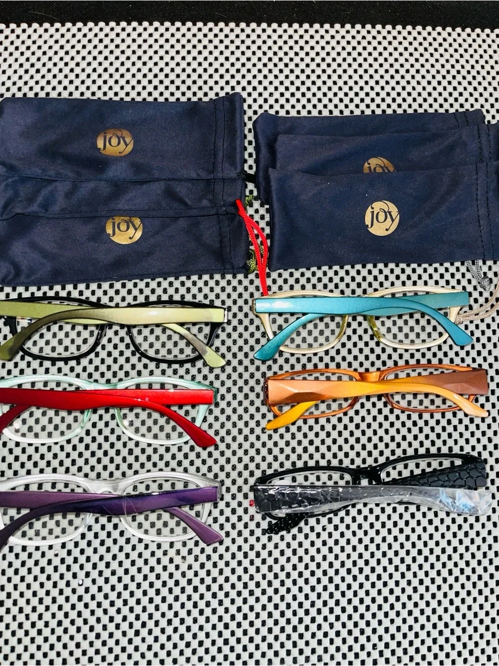 Lot of 6 Joy Mangano +3.50 Reading Glasses with Matching Soft Cases Spring Hinge